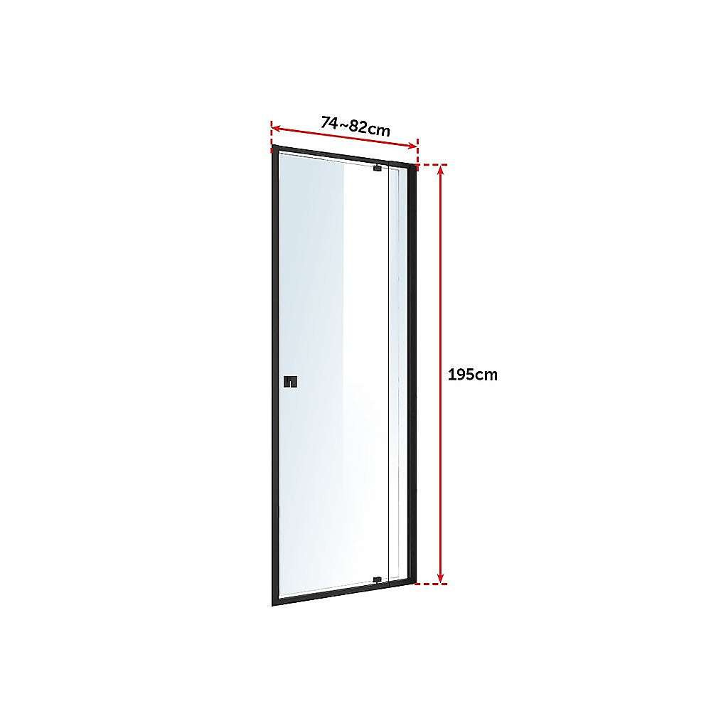 Adjustable Semi-Frameless Shower Screen (74-82cm)