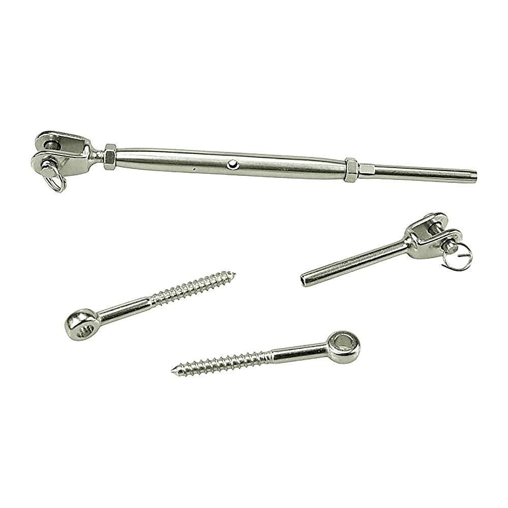 Stainless Steel Wire Rope DIY Balustrade Kit Jaw/Swage Fork Turnbuckle - 10 pack