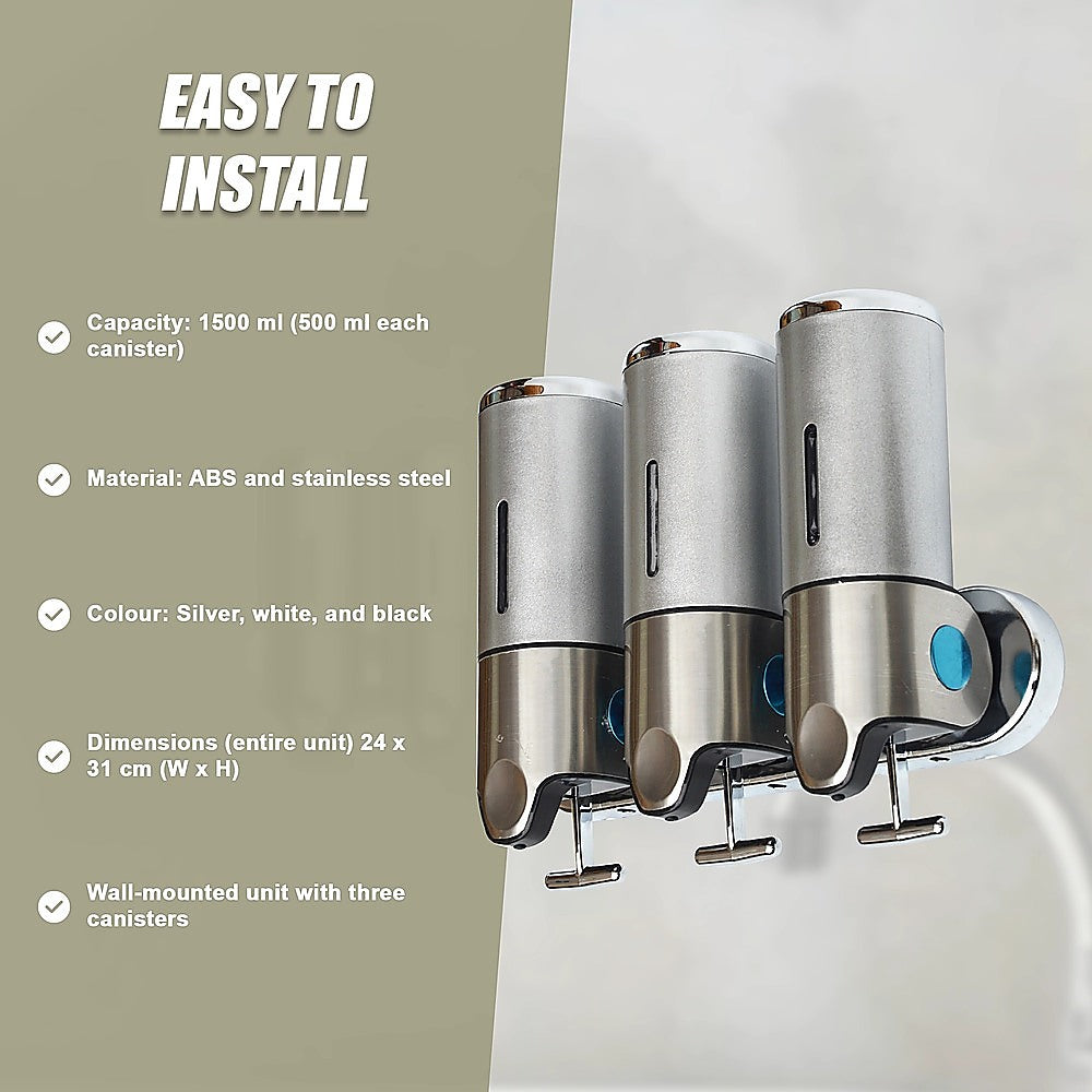 1500ml Shower Liquid Soap Body Lotion Gel Shampoo Bathroom Dispenser