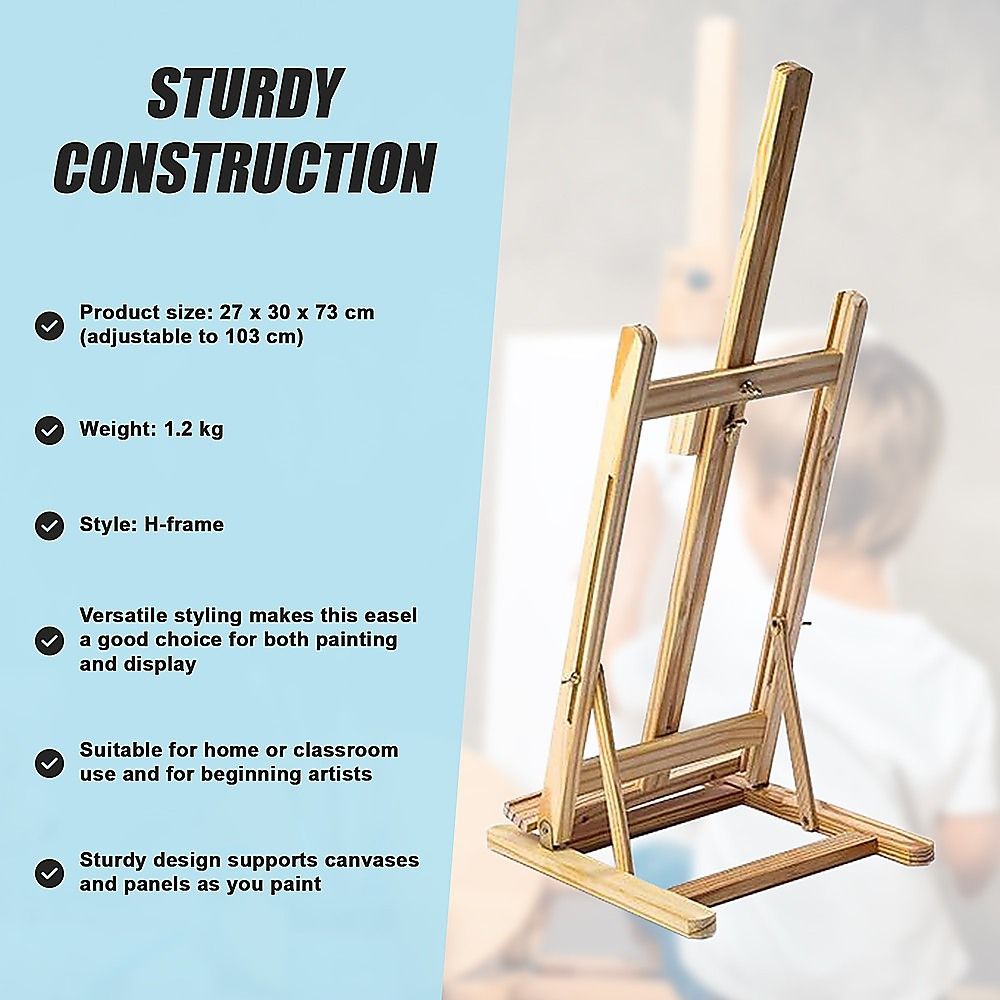 Tabletop Wood H-Frame Easel – Artist & Display Use Bedworld