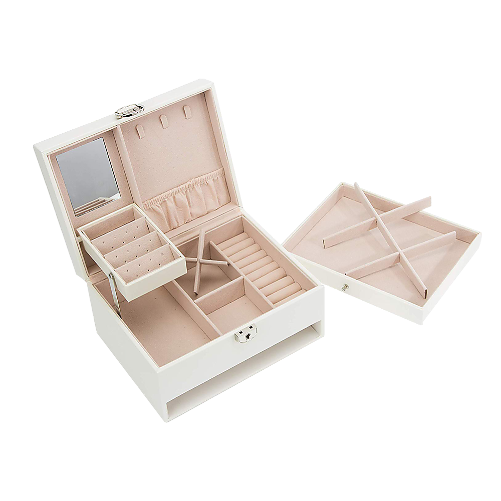 Jewellery Storage Box Girls Rings Necklaces Display Organiser Storage Case Bedworld