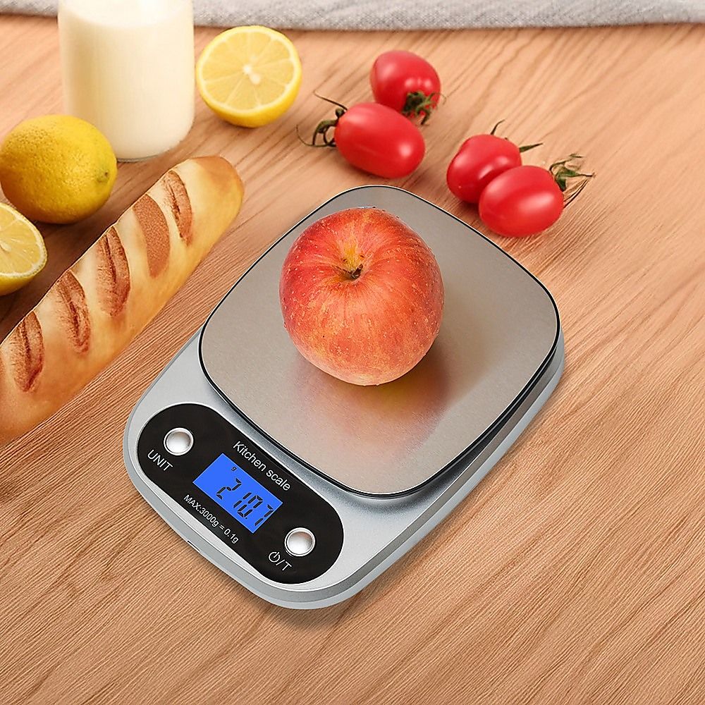 0.1g Digital Kitchen Scale 3kg Rechargeable High Precision Food Bedworld