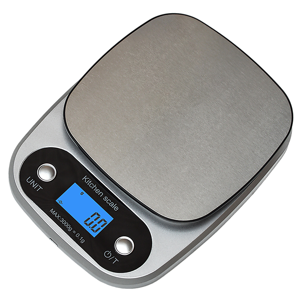 0.1g Digital Kitchen Scale 3kg Rechargeable High Precision Food Bedworld