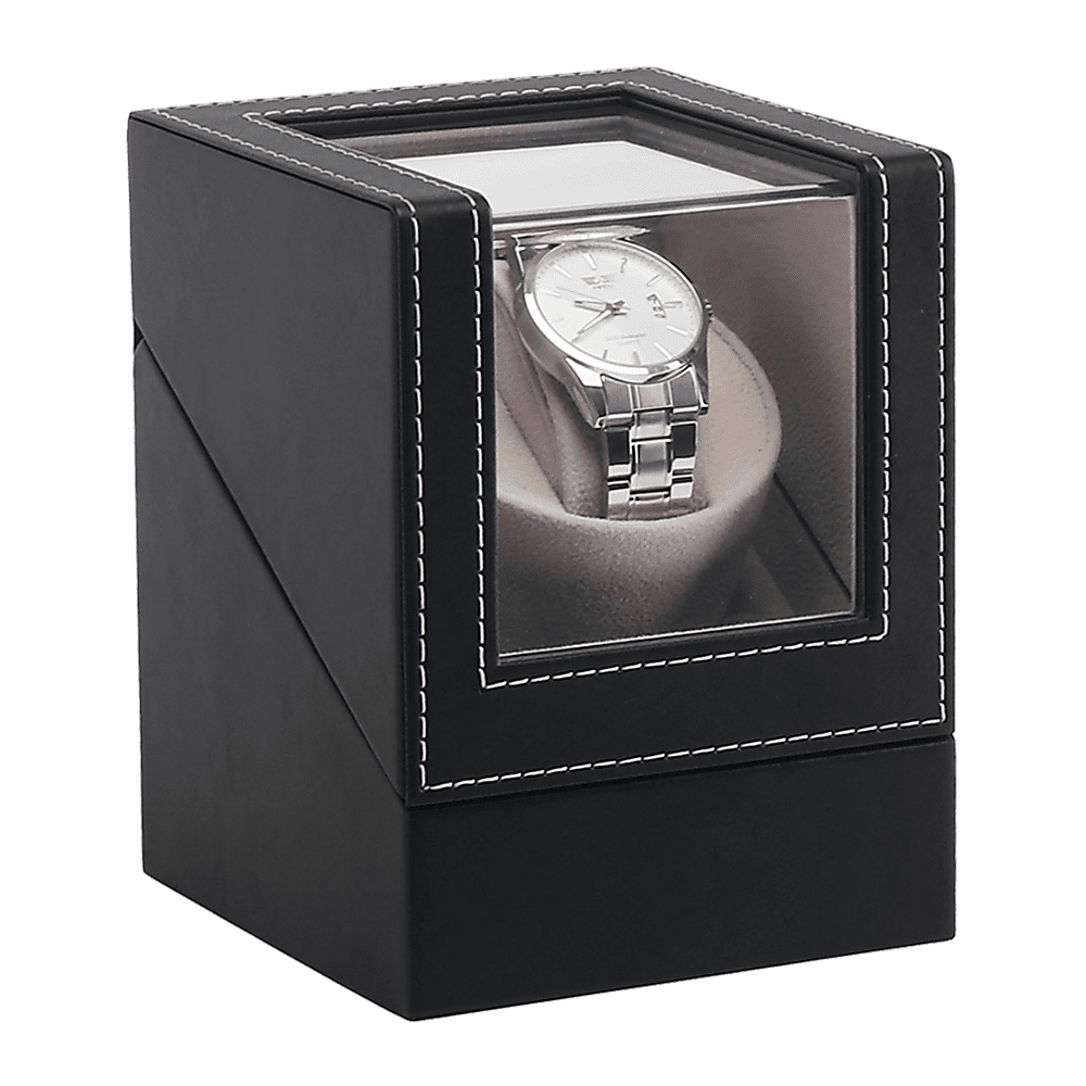 Automatic Watch Winder Display Box Case Motor Rotation Storage PU Leather