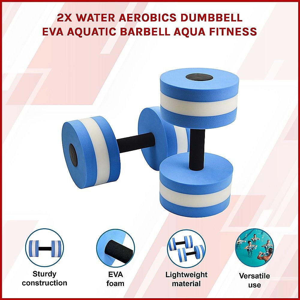 2x Water Aerobics Dumbbell EVA Aquatic Barbell Aqua Fitness Bedworld