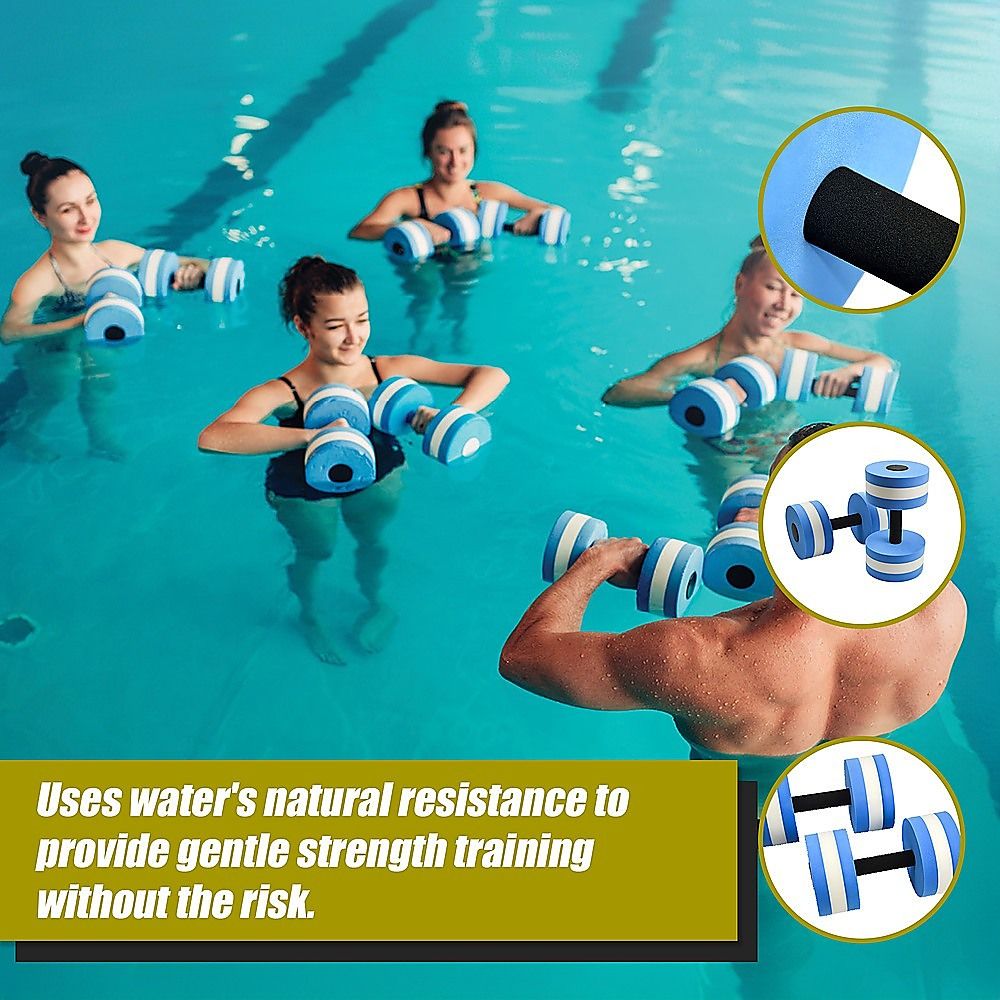 2x Water Aerobics Dumbbell EVA Aquatic Barbell Aqua Fitness Bedworld