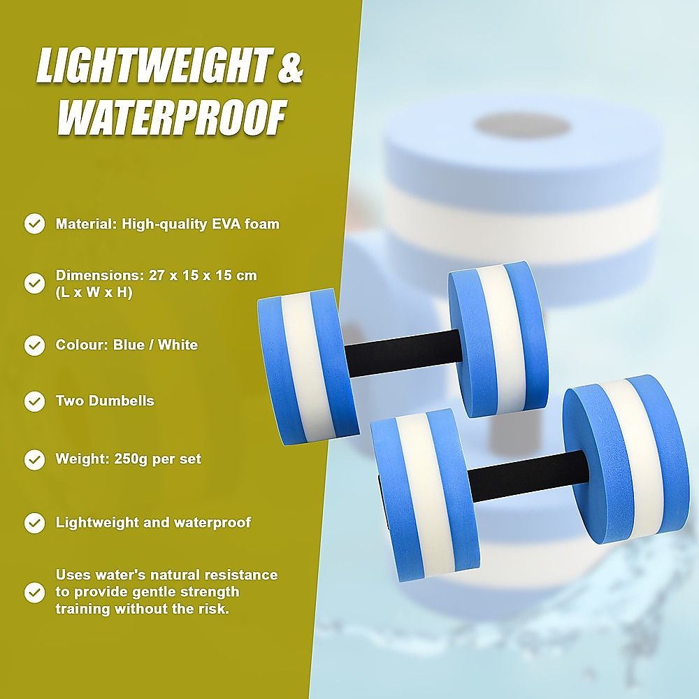 2x Water Aerobics Dumbbell EVA Aquatic Barbell Aqua Fitness Bedworld