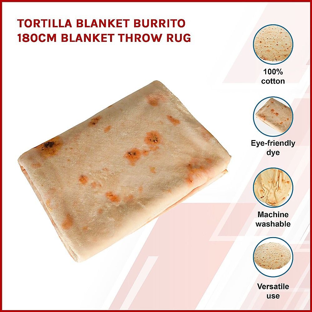 Tortilla Blanket Burrito 180cm Blanket Throw Rug Bedworld