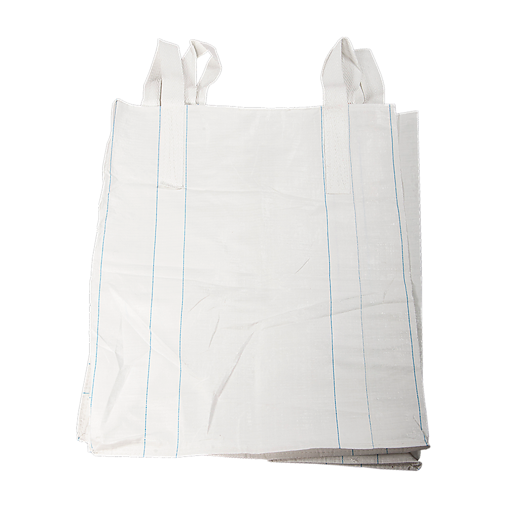White polypropylene FIBC bulk bag with lifting straps, UV-rated builder bag