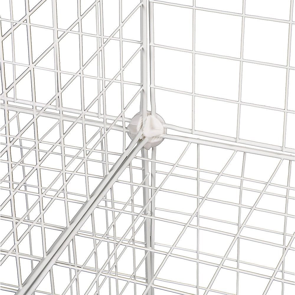 12 Cube Wire Grid Organiser Bookcase Storage Cabinet Wardrobe Closet White Bedworld