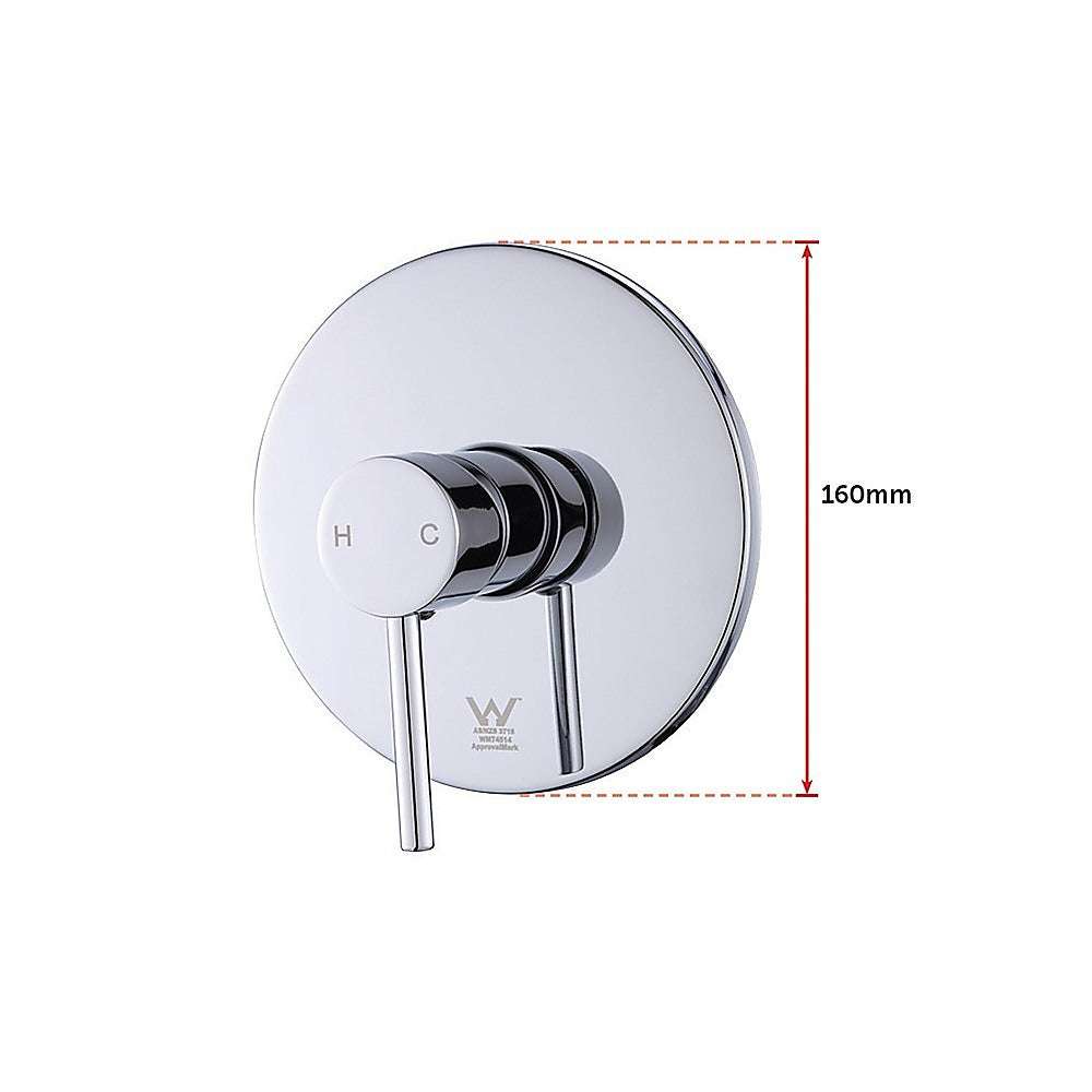 WELS 8" Rain Shower Head Set Rounded Dual Heads Faucet High Pressure