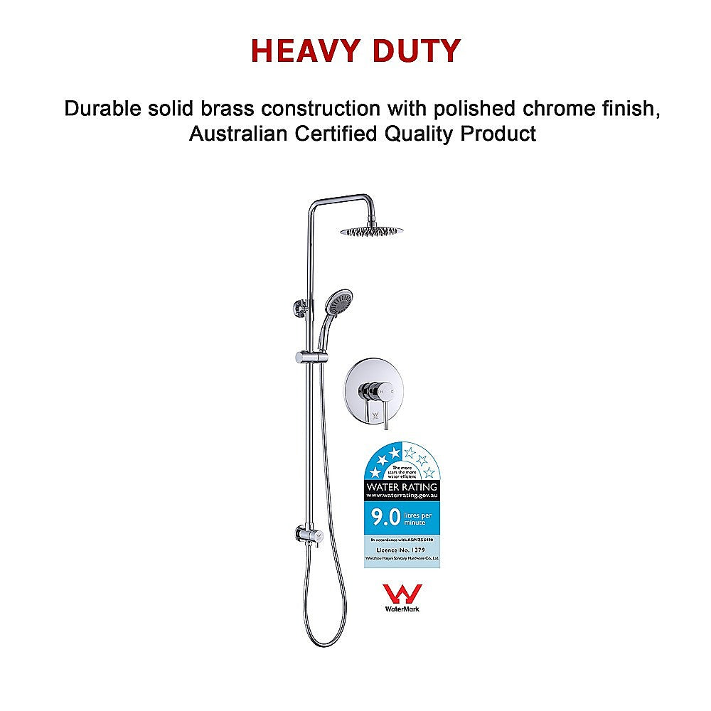 WELS 8" Rain Shower Head Set Rounded Dual Heads Faucet High Pressure