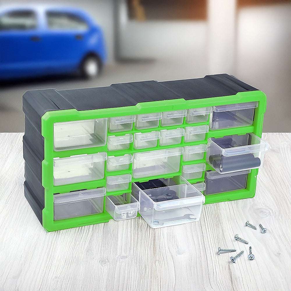 22 Multi Drawer Parts Storage Cabinet Unit Organiser Home Garage Tool Box