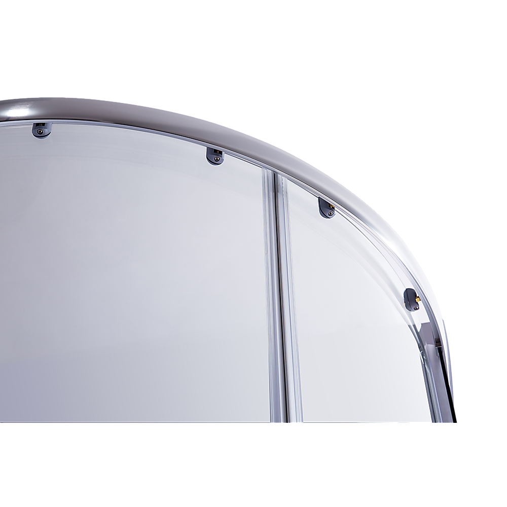 Curved chrome shower screen top rail with mounting screws