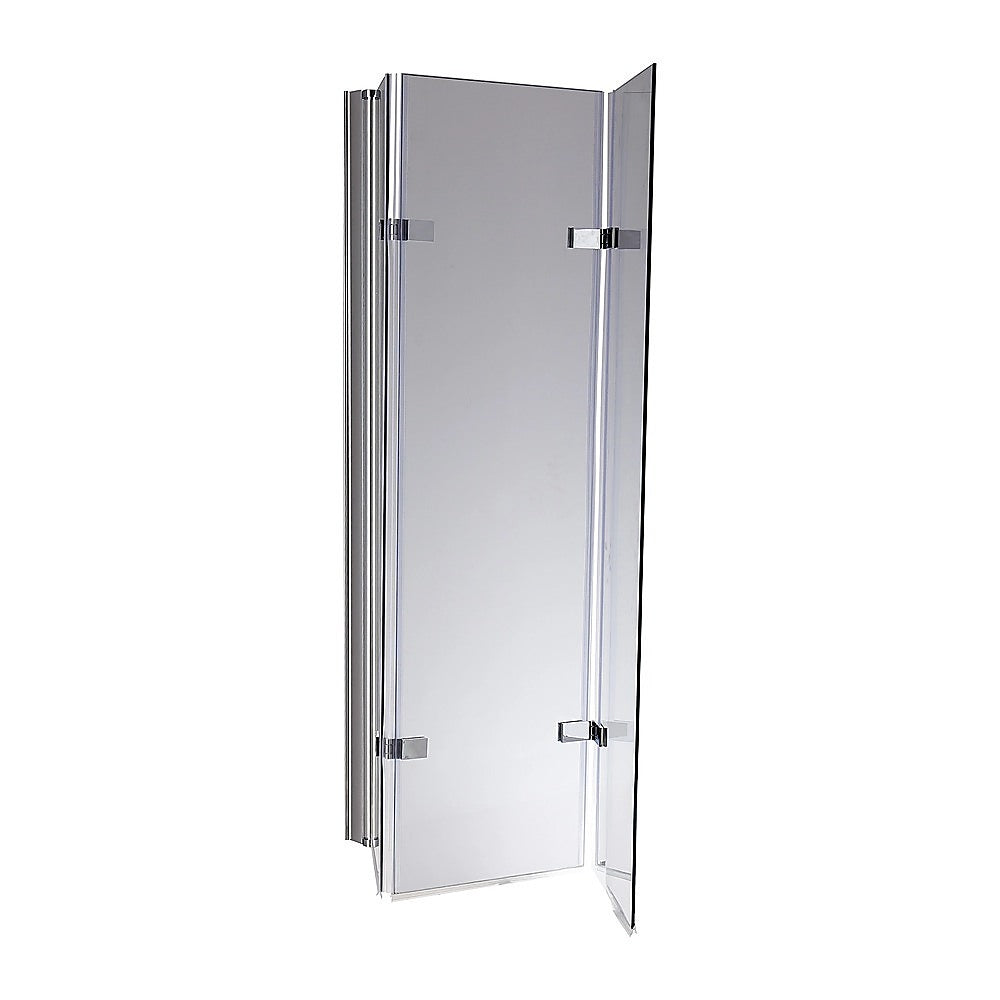 3 Fold Chrome Folding Bath Shower Screen Door Panel 1300mm x 1400mm