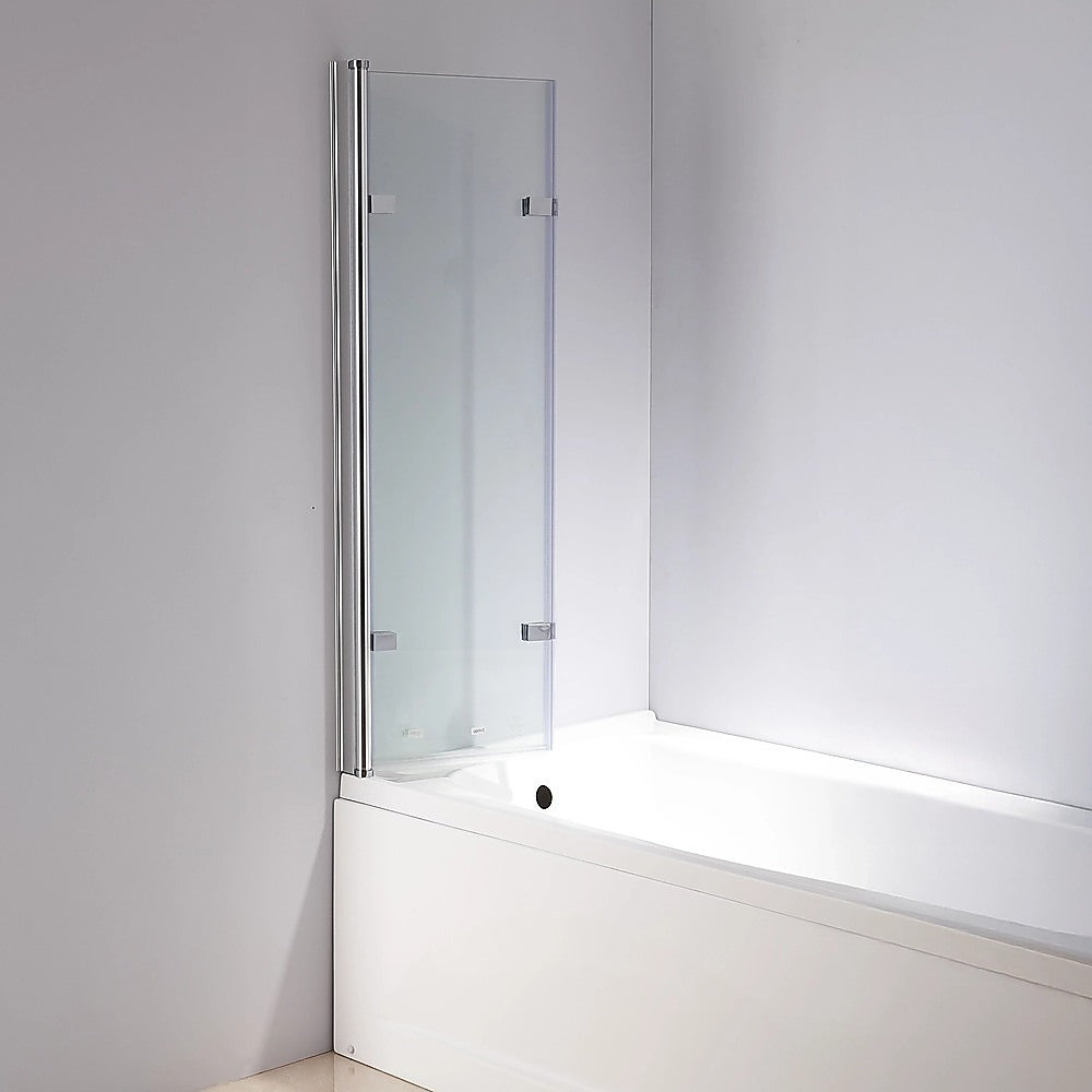 3 Fold Chrome Folding Bath Shower Screen Door Panel 1300mm x 1400mm