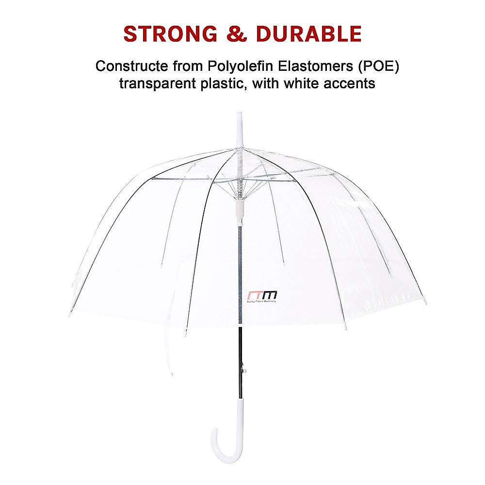 5x Clear Transparent Rain Walking Umbrella Parasol PVC Dome Wedding Party Favour
