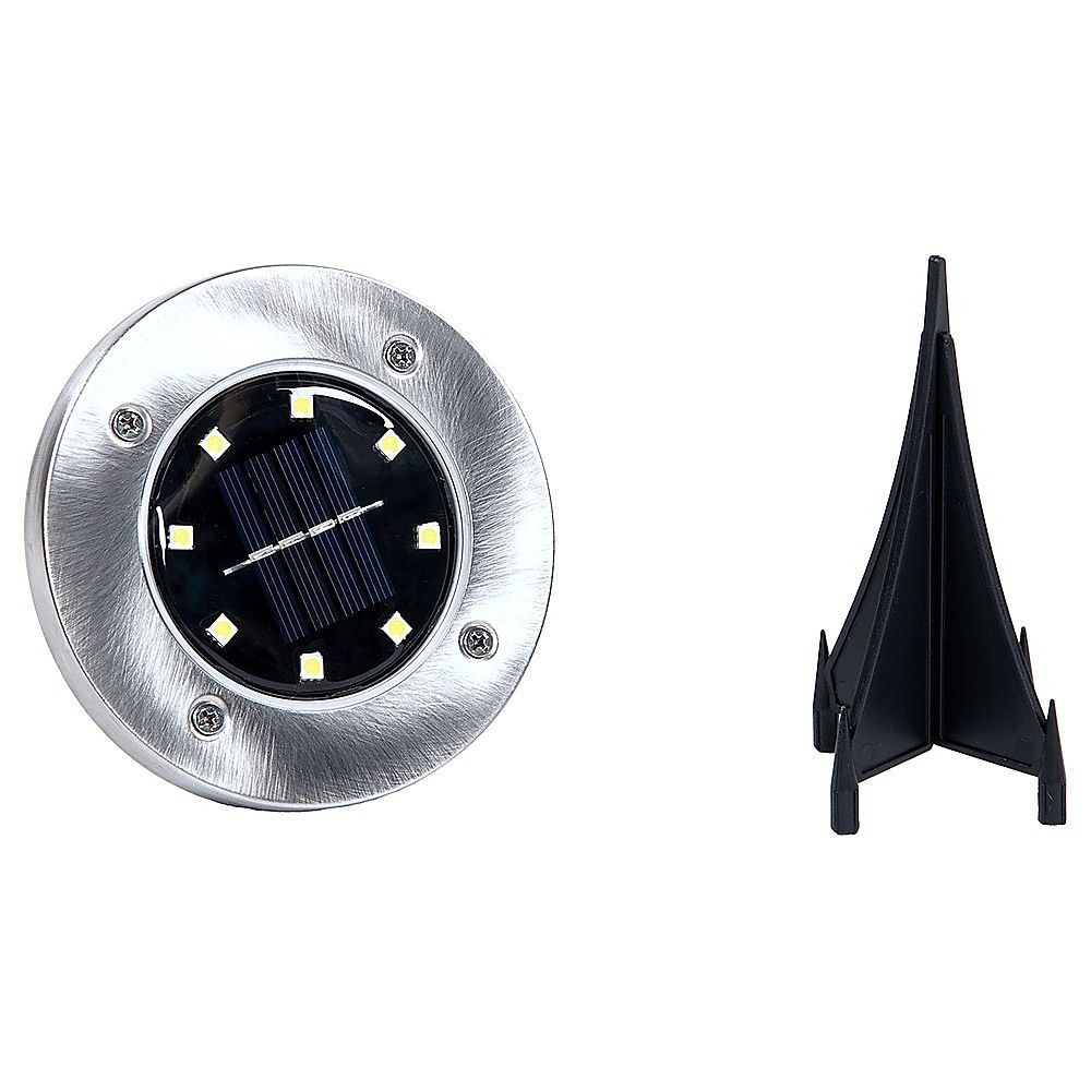 Stainless steel solar LED inground light head and detachable stake