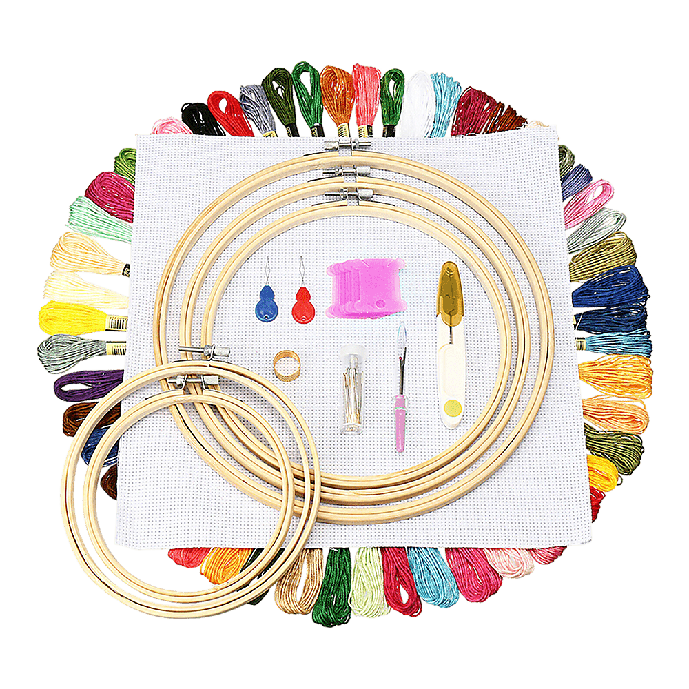 Embroidery Starter Kit Cross Stitch Kit DIY Hand Craft Stitch 50 Colour Kit