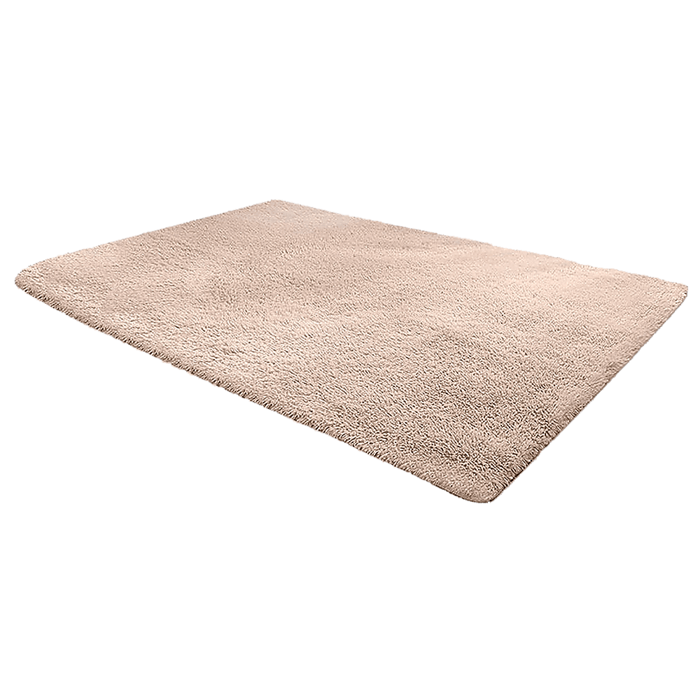 200x140cm Floor Rugs Large Shaggy Rug Area Carpet Bedroom Living Room Mat - Beige