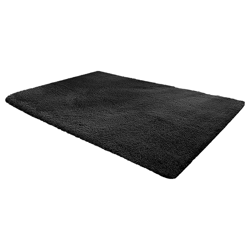 230x160cm Floor Rugs Large Shaggy Rug Area Carpet Bedroom Living Room Mat - Black