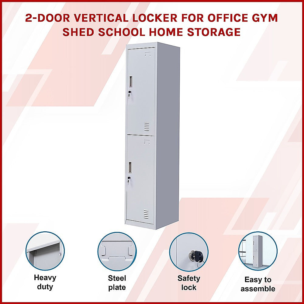 Space-Saving 2-Door Vertical Locker - Storage