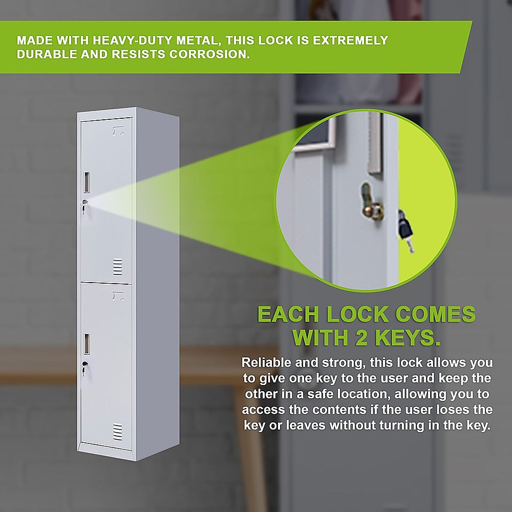 Space-Saving 2-Door Vertical Locker - Storage