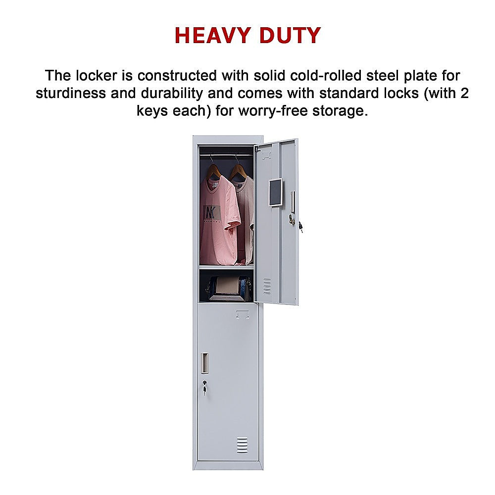 Space-Saving 2-Door Vertical Locker - Storage