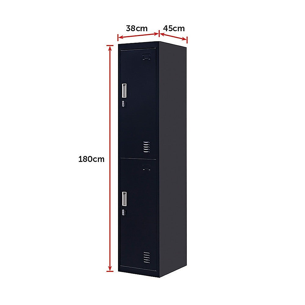 Durable 2-Door Vertical Locker - Office, Gym, Home