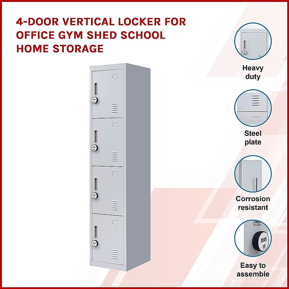 Space-Saving 4-Door Vertical Locker - Storage