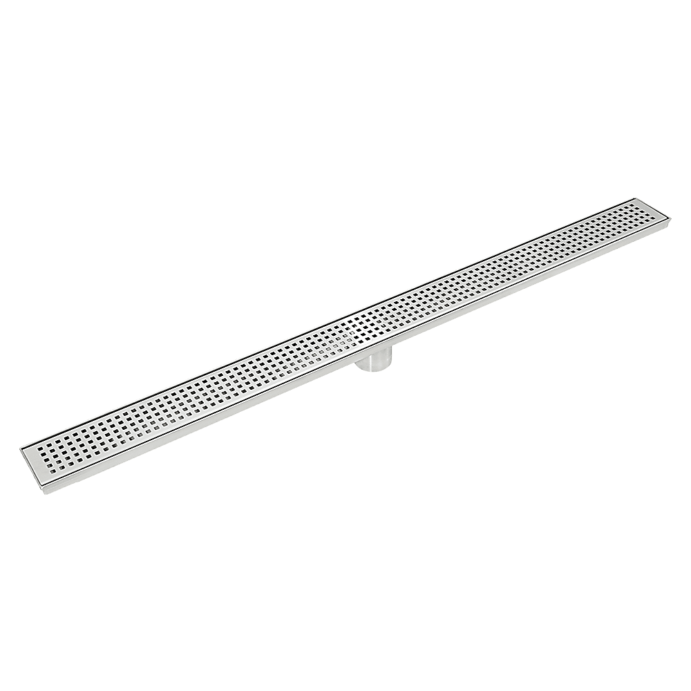 900mm Bathroom Shower Stainless Steel Grate Drain w/Centre outlet Floor Waste Square Pattern