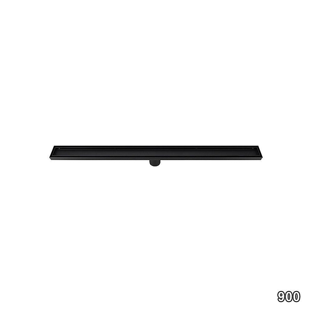 Tile Insert Shower Grate – 90cm Black Drain with Centre Outlet Bedworld