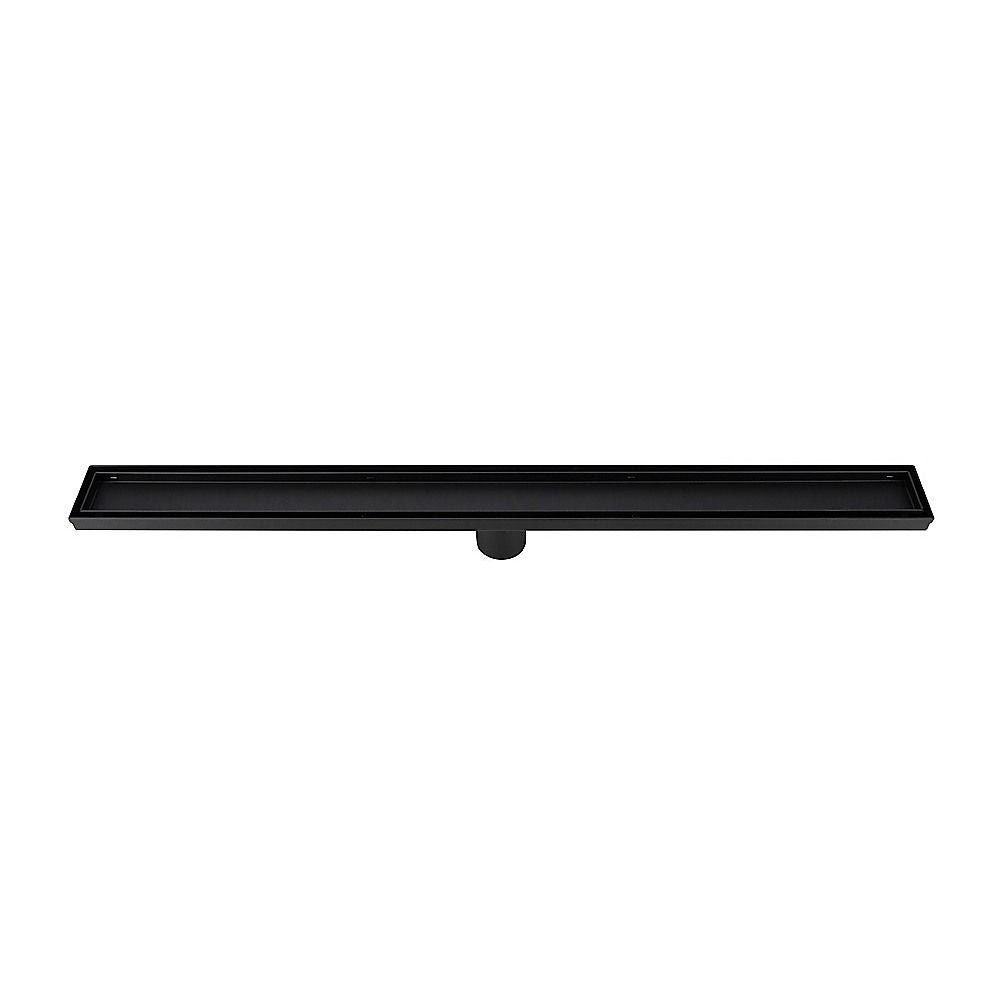 Tile Insert Shower Grate – 100cm Black Drain with Centre Outlet Bedworld