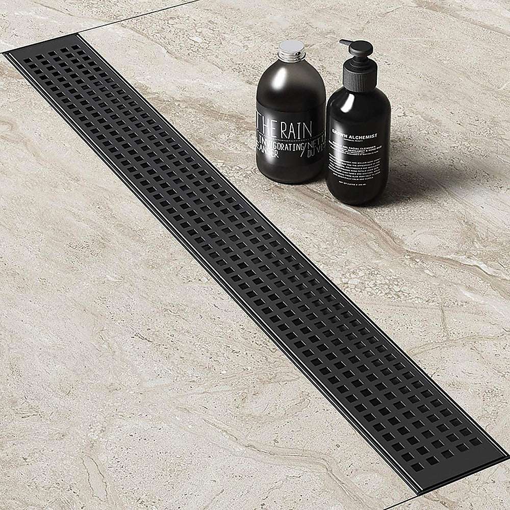 800mm Bathroom Shower Black Grate Drain