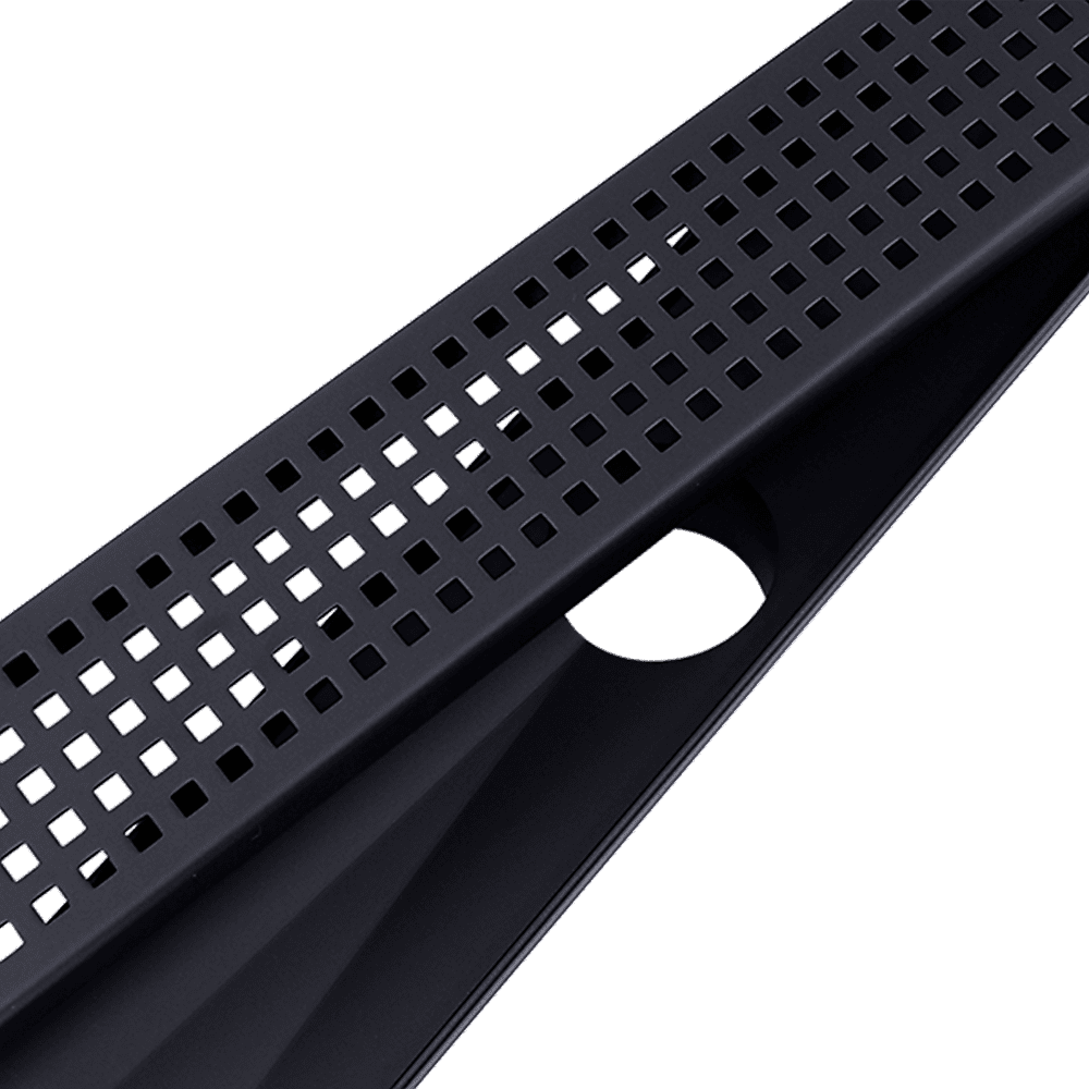 800mm Bathroom Shower Black Grate Drain