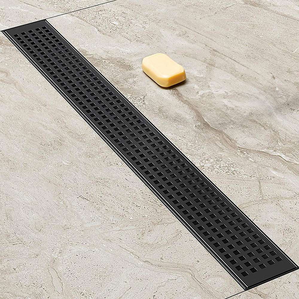 800mm Bathroom Shower Black Grate Drain