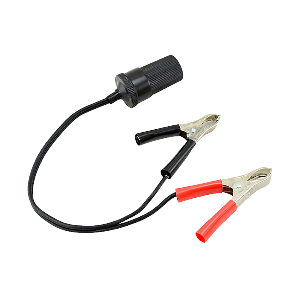 Air compressor clamp leads with fuse inline cover and black power cable