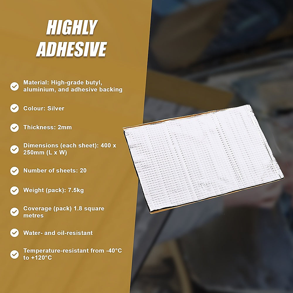 Sound Deadening Dead Mat 20 Sheets 20sq.ft Car Vibration Proofing