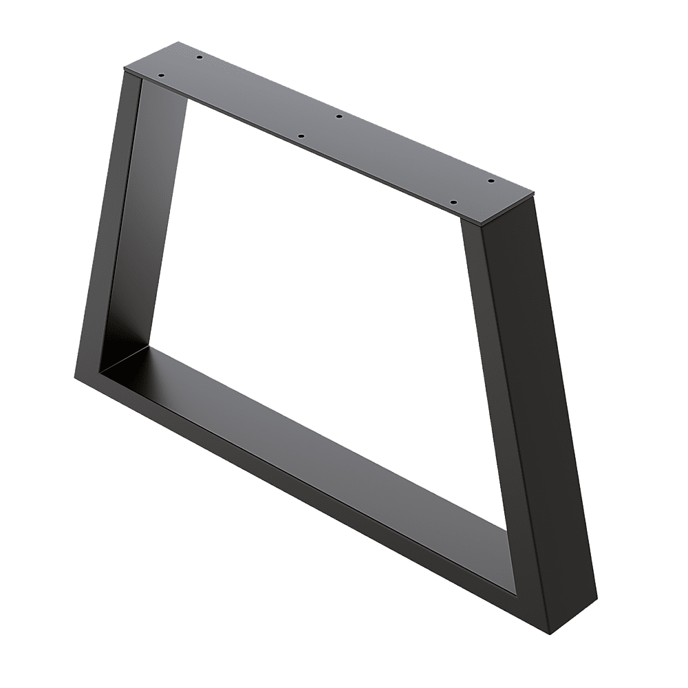 Trapezium-Shaped Table Bench Desk Legs Retro Industrial Design Fully Welded - Black