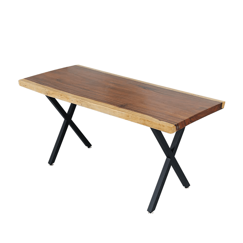 X-Shaped Table Bench Desk Legs Retro Industrial Design Fully Welded - Black