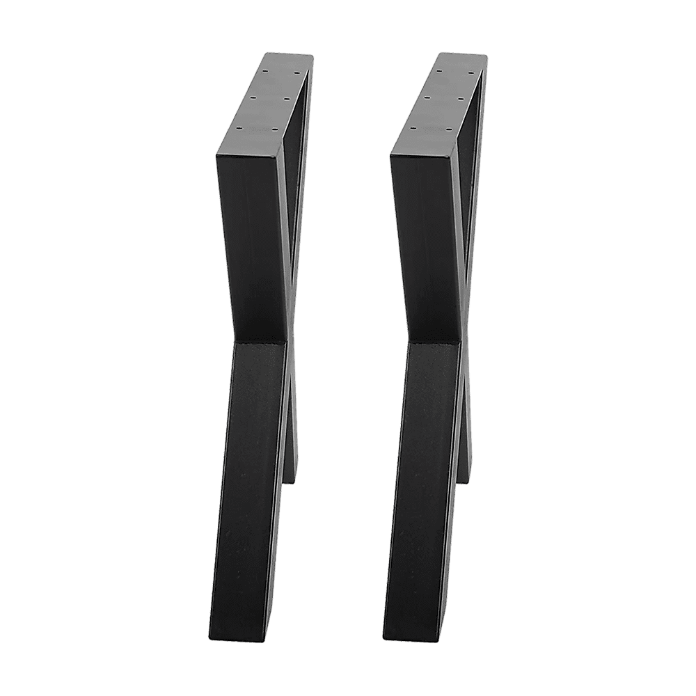 X-Shaped Table Bench Desk Legs Retro Industrial Design Fully Welded - Black