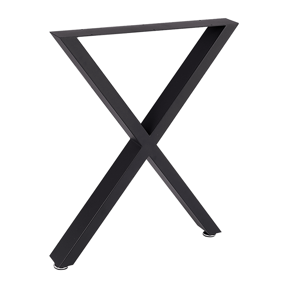 X-Shaped Table Bench Desk Legs Retro Industrial Design Fully Welded - Black