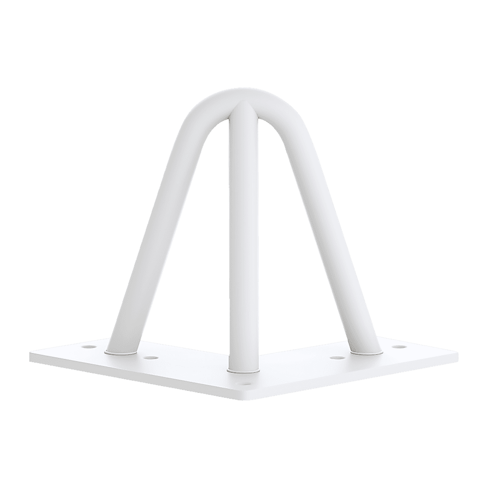 Set of 4 Industrial 3-Rod Retro Table Legs 12mm Steel Bench Desk - 11cm White