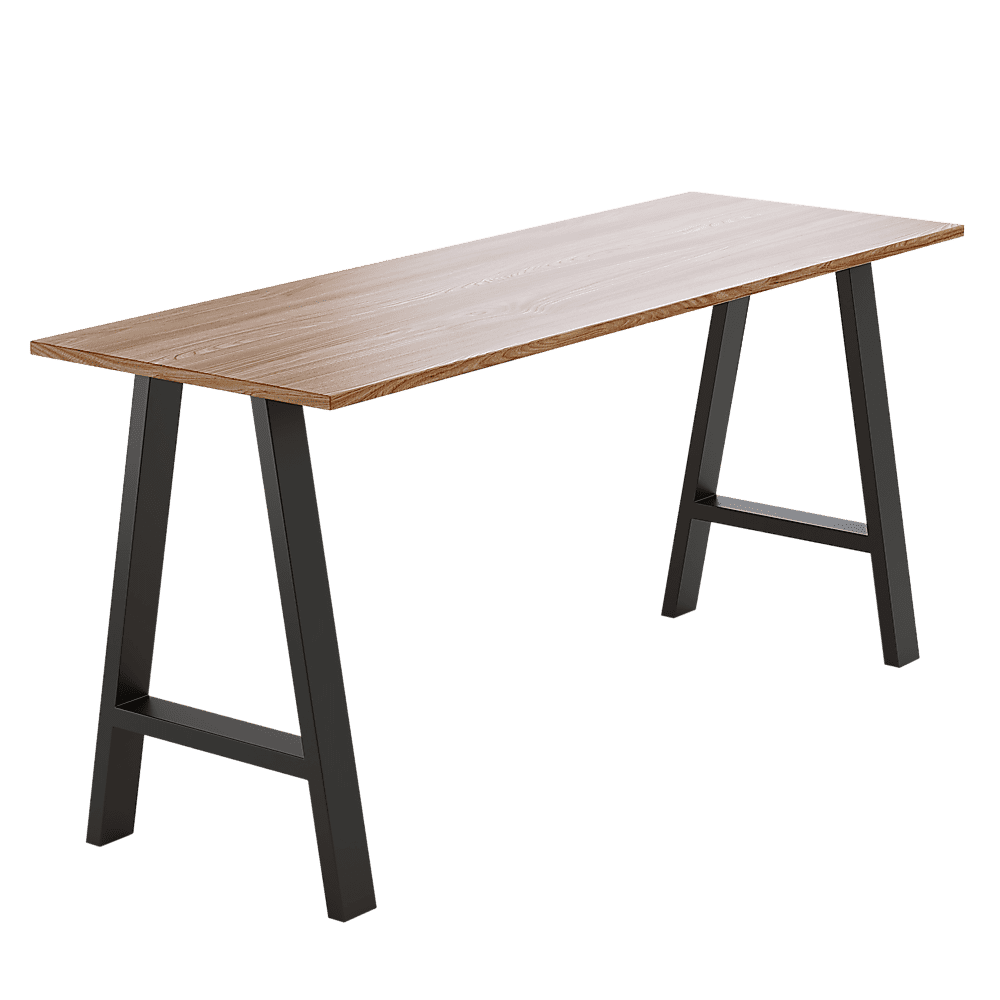 2x Rustic Dining Table Legs Steel Industrial Vintage 71cm - Black