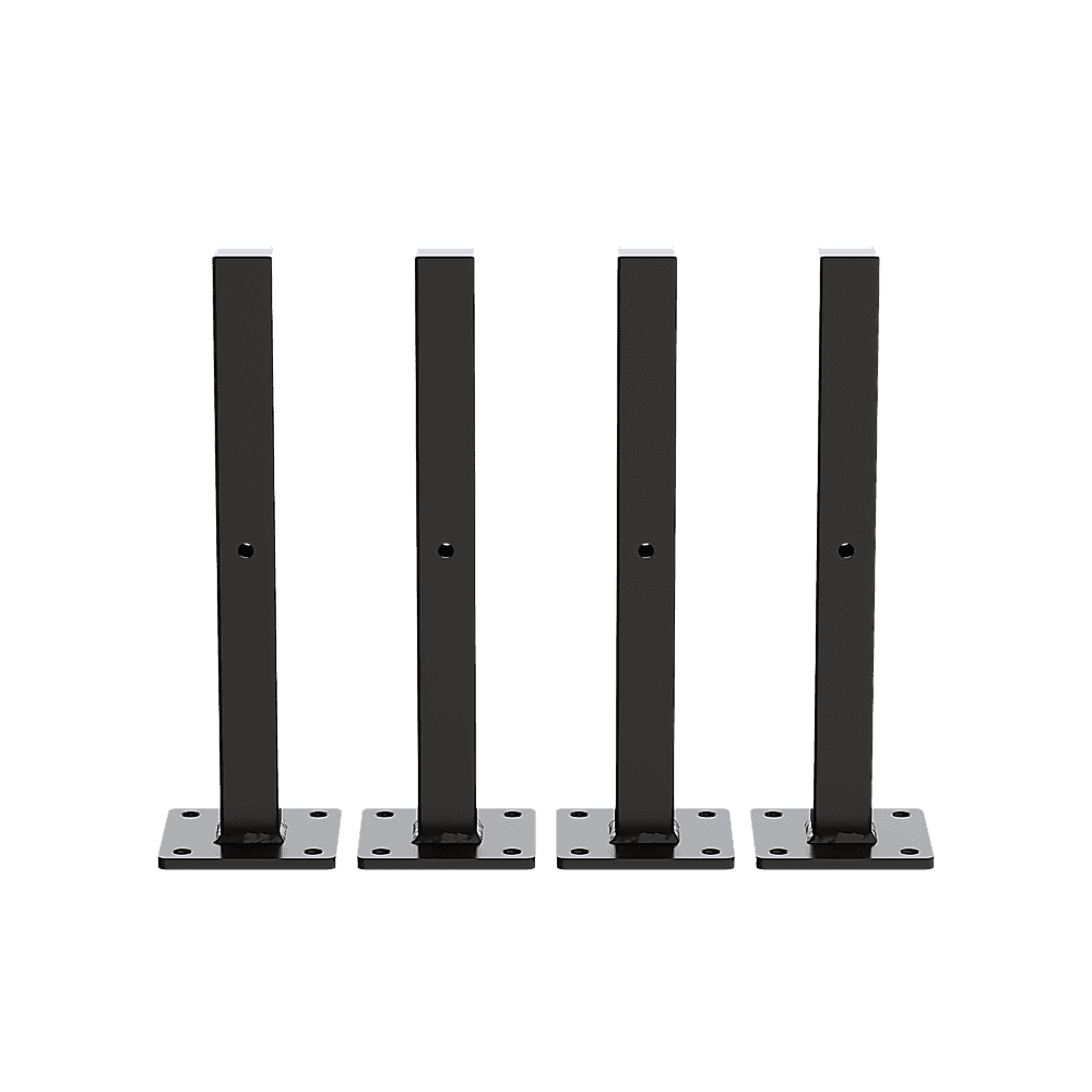 20cm Floating Shelf Brackets Industrial Metal Shelving Supports 4-Pack - Black