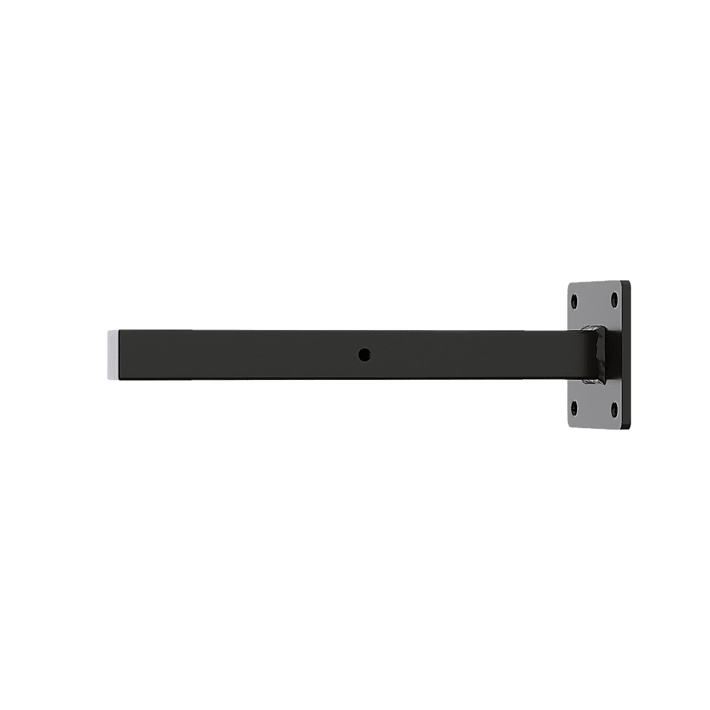 20cm Floating Shelf Brackets Industrial Metal Shelving Supports 4-Pack - Black