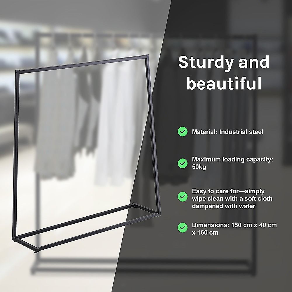 Commercial Clothing Garment Rack Retail Shop Black Bedworld
