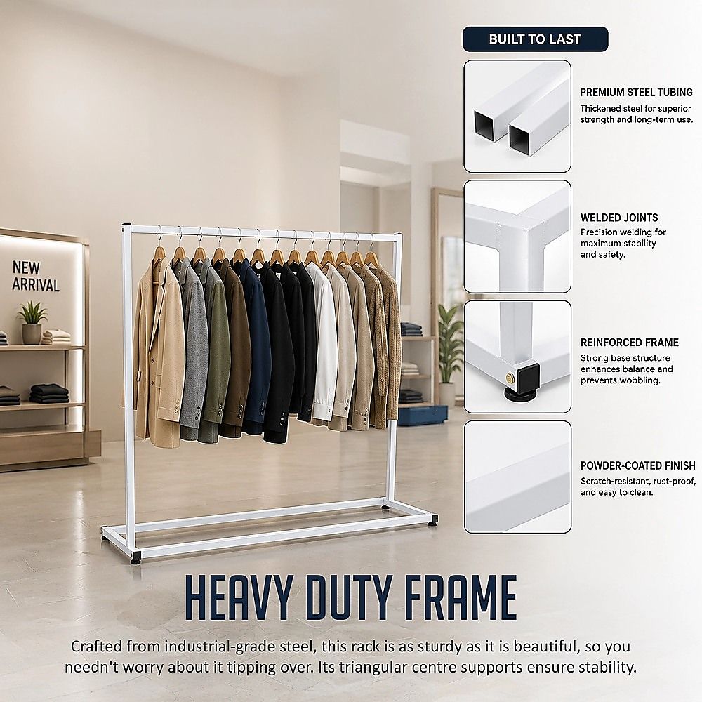 Commercial Clothing Garment Rack Retail Shop White Bedworld