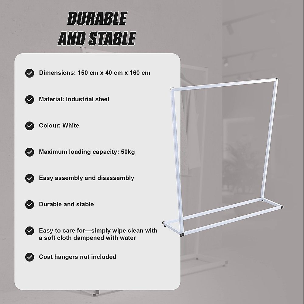 Commercial Clothing Garment Rack Retail Shop White Bedworld
