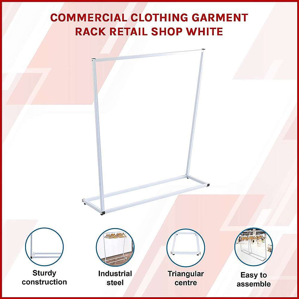 Commercial Clothing Garment Rack Retail Shop White